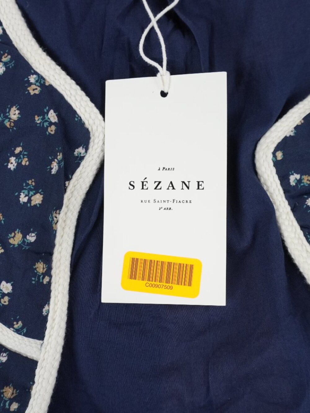 Sezane Esben Short Jacket In Marine Floral Print - Women's Size US 6 - NWT - Picture 6 of 6